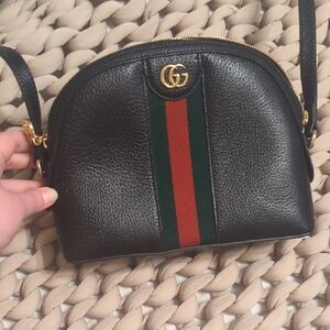 Gucci Black Leather Ophidia Crossbody Bag